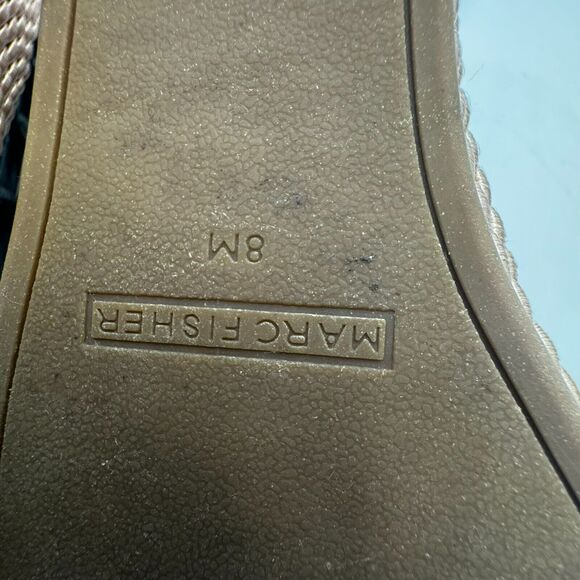 MARC FISHER | Women's 8 Strappy Black Boho Vegan Woven Wedge Zarah Sandals - Picture 8 of 10